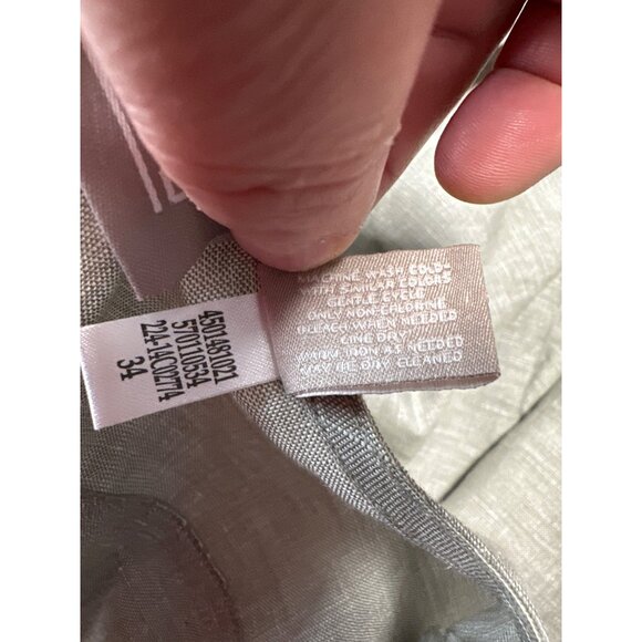 Chico's 3/4 Sleeve Open Front Foiled Linen Jacket Size 2 US L - Picture 6 of 7